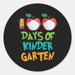 Days Of School Remote Virtual Teacher Student  Classic Round Sticker