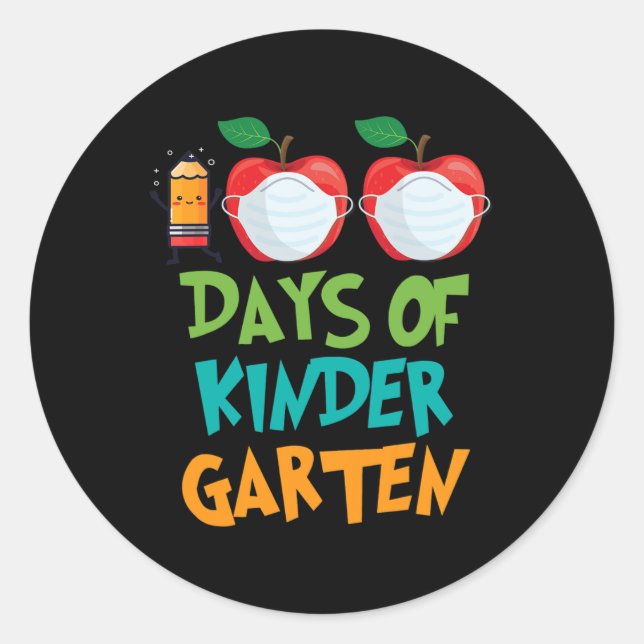 Days Of School Remote Virtual Teacher Student  Classic Round Sticker (Front)