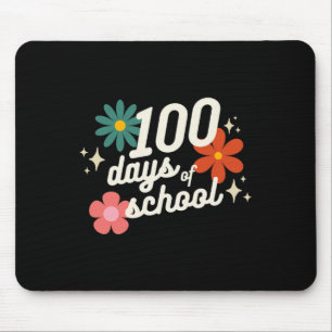 Days Of School Retro Teacher Student Kindergarten Mouse Pad