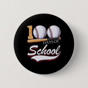 Days Of School Sports Game Baseball Player Student 6 Cm Round Badge