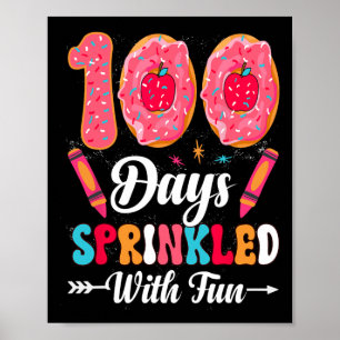 Days Of School Sprinkled With Fun Cute Cupcake Stu Poster