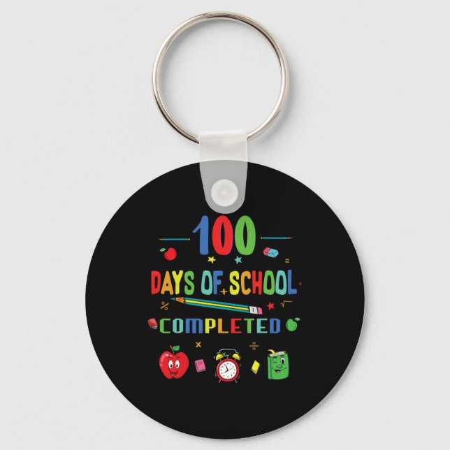 Days Of School Teacher And Student 1  Key Ring (Front)