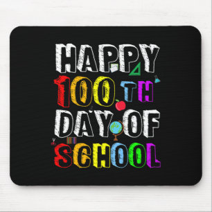 Days Of School Teacher And Student Happy 100 Days Mouse Pad