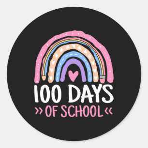 Days Of School Teacher Kids 100th Day Of School Ra Classic Round Sticker