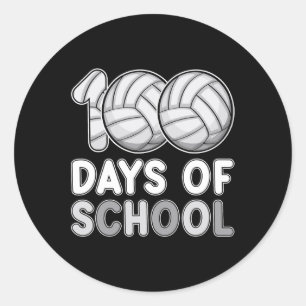 Days Of School Volleyball 100th Day Of School Love Classic Round Sticker