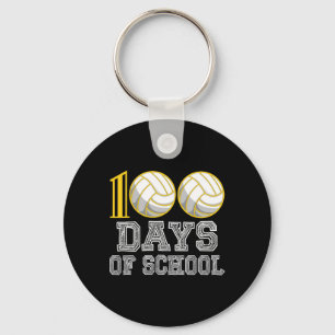 Days Of School Volleyball 100th Day Of School Love Key Ring
