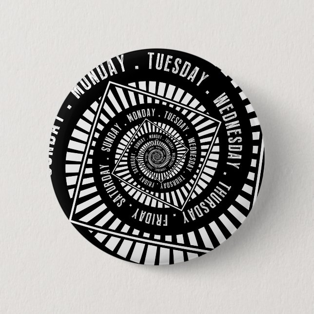 Days of the Week 6 Cm Round Badge (Front)