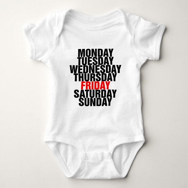 Days of the Week Baby Bodysuit (Front)