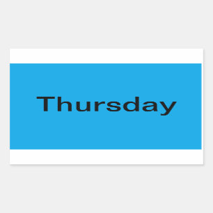 Days of the Week Colour Coded Calendar Visual Rectangular Sticker