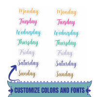 Days of The Week Decorative Custom Stickers