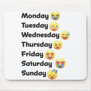 Days of the Week Emoji Computer Mouse Pad