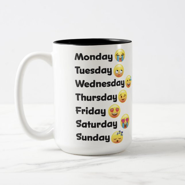 Days of the Week Emoji Mug (Left)
