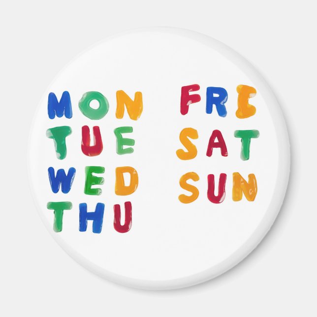 Days of the week magnet (Front)