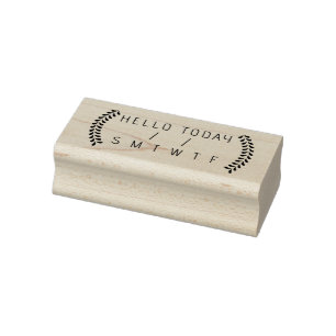 Days of the Week, Planner Date Hello journal Rubber Stamp