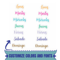 Days of The Week Spanish Custom Stickers