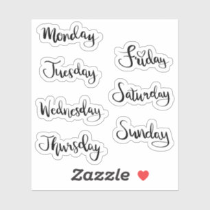 Days of the week stickers