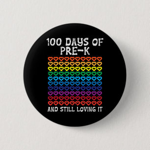 Days Pre-k Loving It Hearts 100th Day Of School Ki 6 Cm Round Badge
