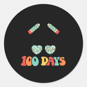 Days Smarter 100 Days Of School Messy Bun Black Gi Classic Round Sticker