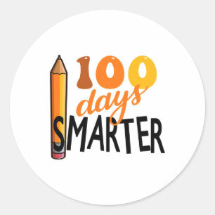 Days Smarter 100th Day Of School Student Teacher Classic Round Sticker