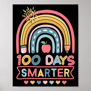 Days Smarter 100th Day Of School Teacher Girls Boy Poster