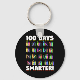 Days Smarter Crayons Student Gift 100 Days Of Scho Key Ring