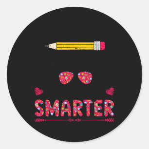 Days Smarter Girls Messy Bun Hair 100th Day Of Sch Classic Round Sticker