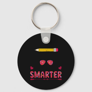 Days Smarter Girls Messy Bun Hair 100th Day Of Sch Key Ring
