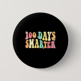 Days Smarter Happy 100th Day Of School Groovy Boy 6 Cm Round Badge