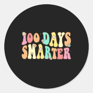 Days Smarter Happy 100th Day Of School Groovy Boy Classic Round Sticker