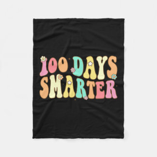 Days Smarter Happy 100th Day Of School Groovy Boy Fleece Blanket