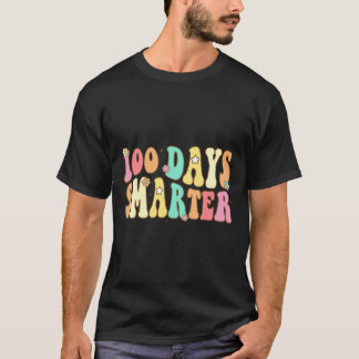 Days Smarter Happy 100th Day Of School Groovy Boy T-Shirt
