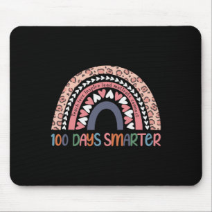 Days Smarter Hearts Rainbow Kids 100th Day Of Scho Mouse Pad
