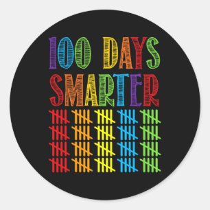 Days Smarter Kindergarten Teacher 100th Day Of Sch Classic Round Sticker