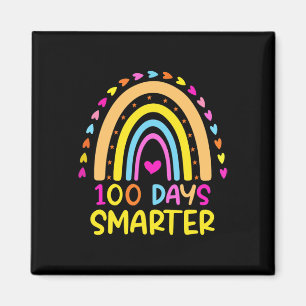 Days Smarter Teacher 100th Day Of School Rainbow W Magnet