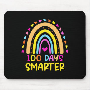 Days Smarter Teacher 100th Day Of School Rainbow W Mouse Pad