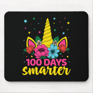 Days Smarter Unicorn Girls 100th Day Of School Kid Mouse Pad