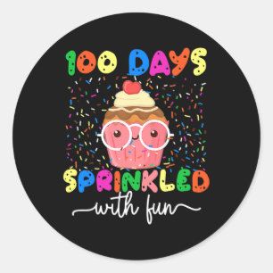 Days Sprinkled With Fun Cupcake 100th Day Teachers Classic Round Sticker
