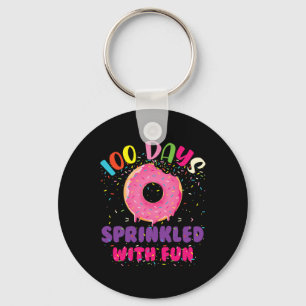 Days Sprinkled With Fun Doughnuts Happy 100th Day Key Ring