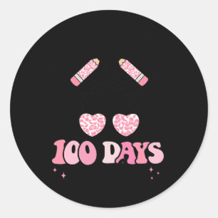 Days Sweeter 100 Days Of School Messy Bun Black Gi Classic Round Sticker