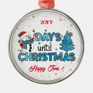 Days Until Christmas Customise Metal Ornament