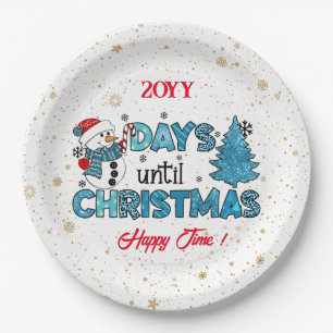 Days Until Christmas Customise Paper Plate