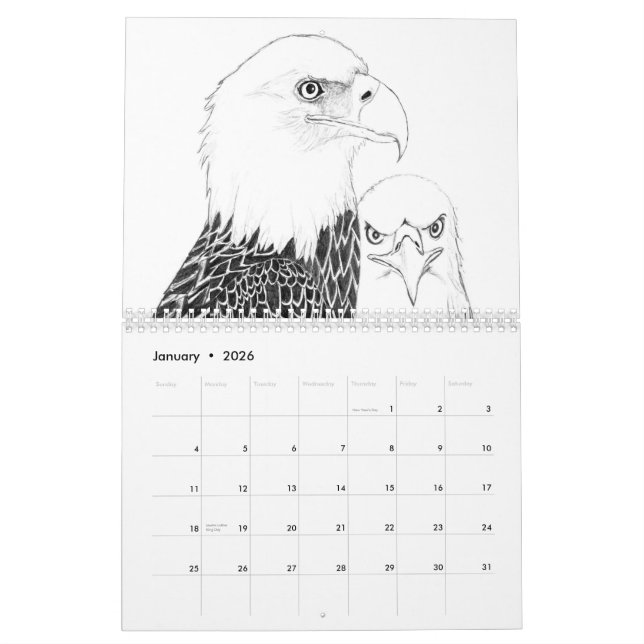 DAYS WITH EAGLE HARRIET OZZIE M15 Es HOME STRONGER Calendar (Jan 2026)