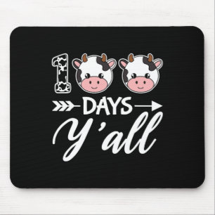 Days Y'all 100th Day Of School With Cute Cows Mouse Pad