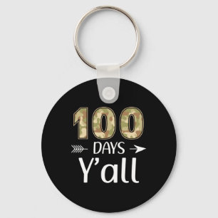 Days Y'all Camo 100th Day Of School Teacher Studen Key Ring