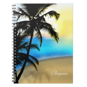 Daytime Beach & Palm Trees Tropical Notebook