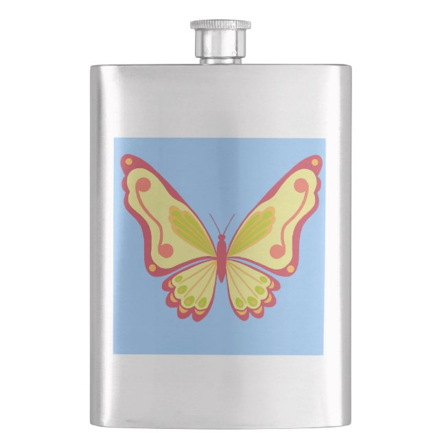 Daytime Butterfly Hip Flask (Front)