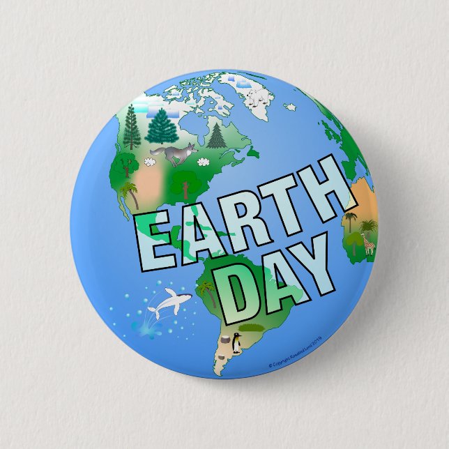 Daytime Earth Day 6 Cm Round Badge (Front)