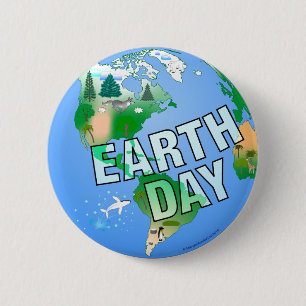 Daytime Earth Day 6 Cm Round Badge