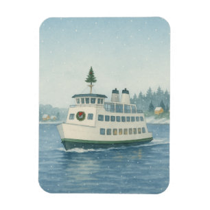 Daytime Ferry Christmas Magnet