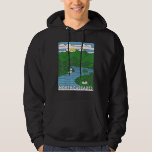 Daytime Retro North Cascades National Park Colorad Hoodie